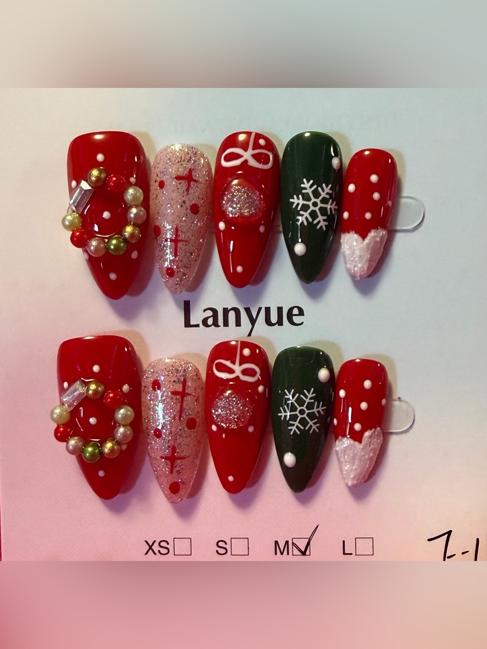 Holiday Red & Green Press-On Nail Set